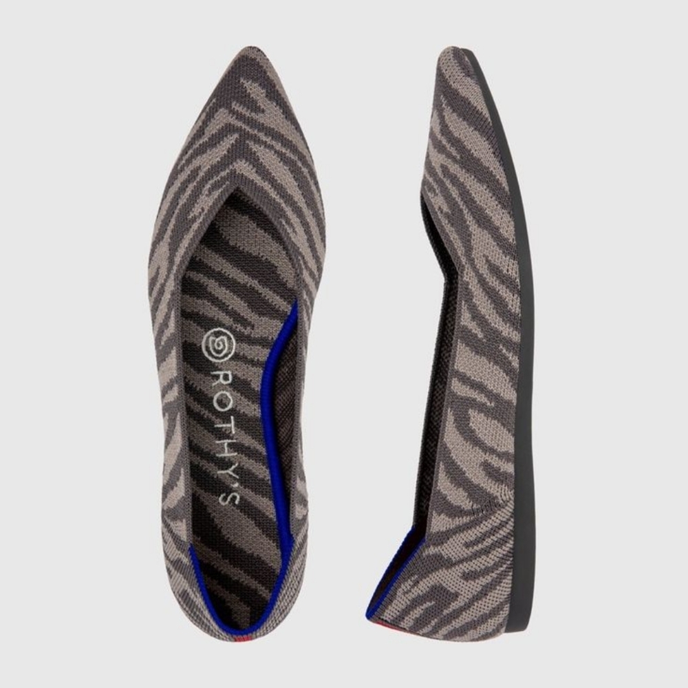 Grey Zebra Rothys Points 10.5